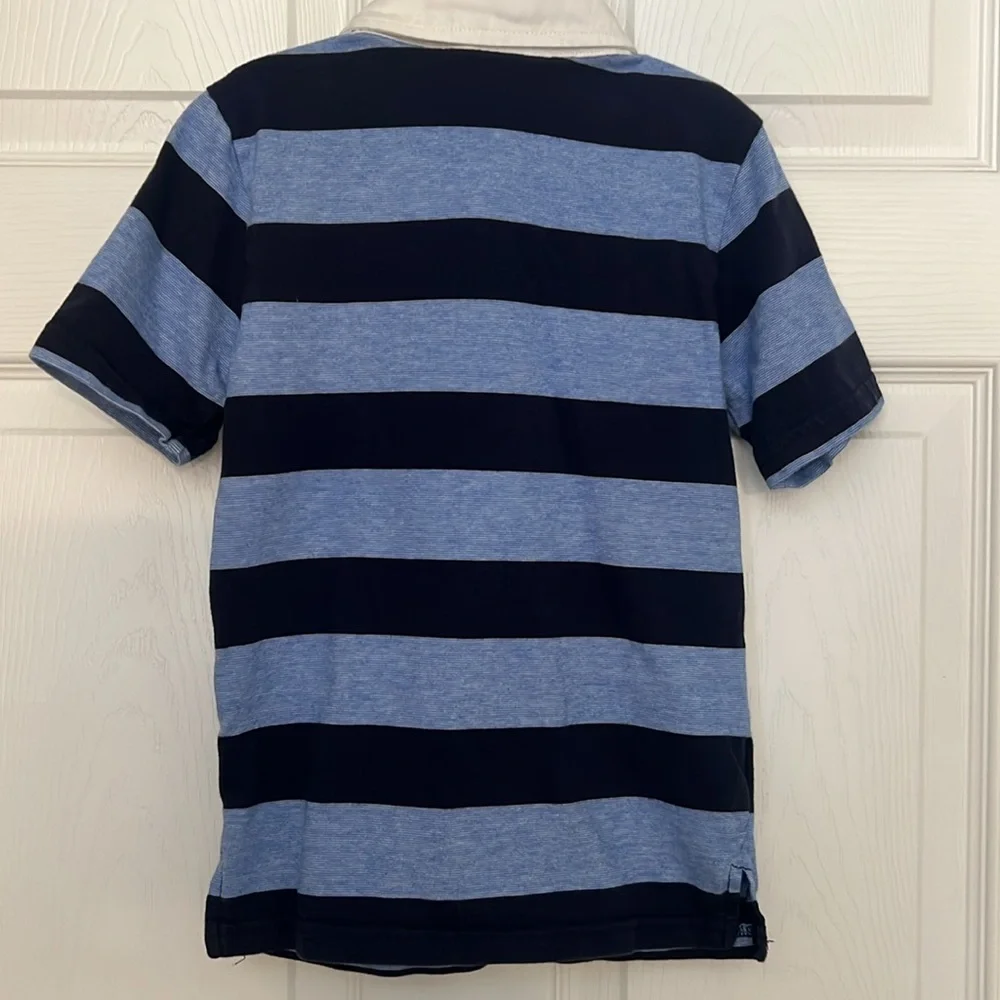 Striped Blue and White Kids Polo Shirt Size 5T
